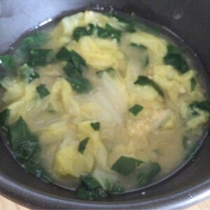 小松菜と白菜の味噌汁